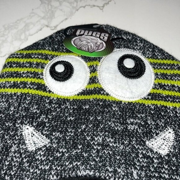 Kids' Black and Green Beanie with Eyes by - Picture 3 of 3